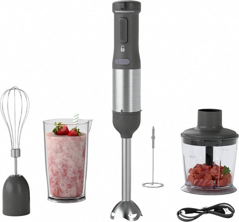 5-in-1 Cordless Immersion Blender with Rechargeable Handheld Battery
