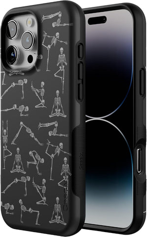 Casely iPhone 16 Pro Max Case | Corpse Pose | Skeleton Yoga | Bold Protective Design | Compatible with MagSafe