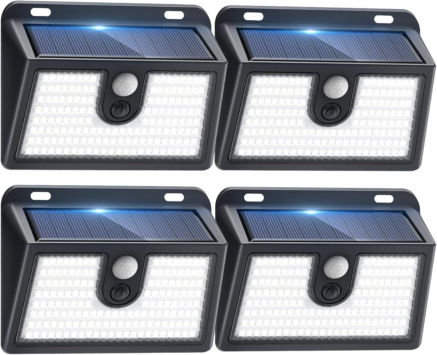 [4 Packs] Solar Motion Sensor Outdoor Lights, Super Bright Solar Lights Outdoor Waterproof, 3 Lighting Modes Security Wall Light for Outside Walking Dog Fence Backyard Deck Garden Door Step Garage