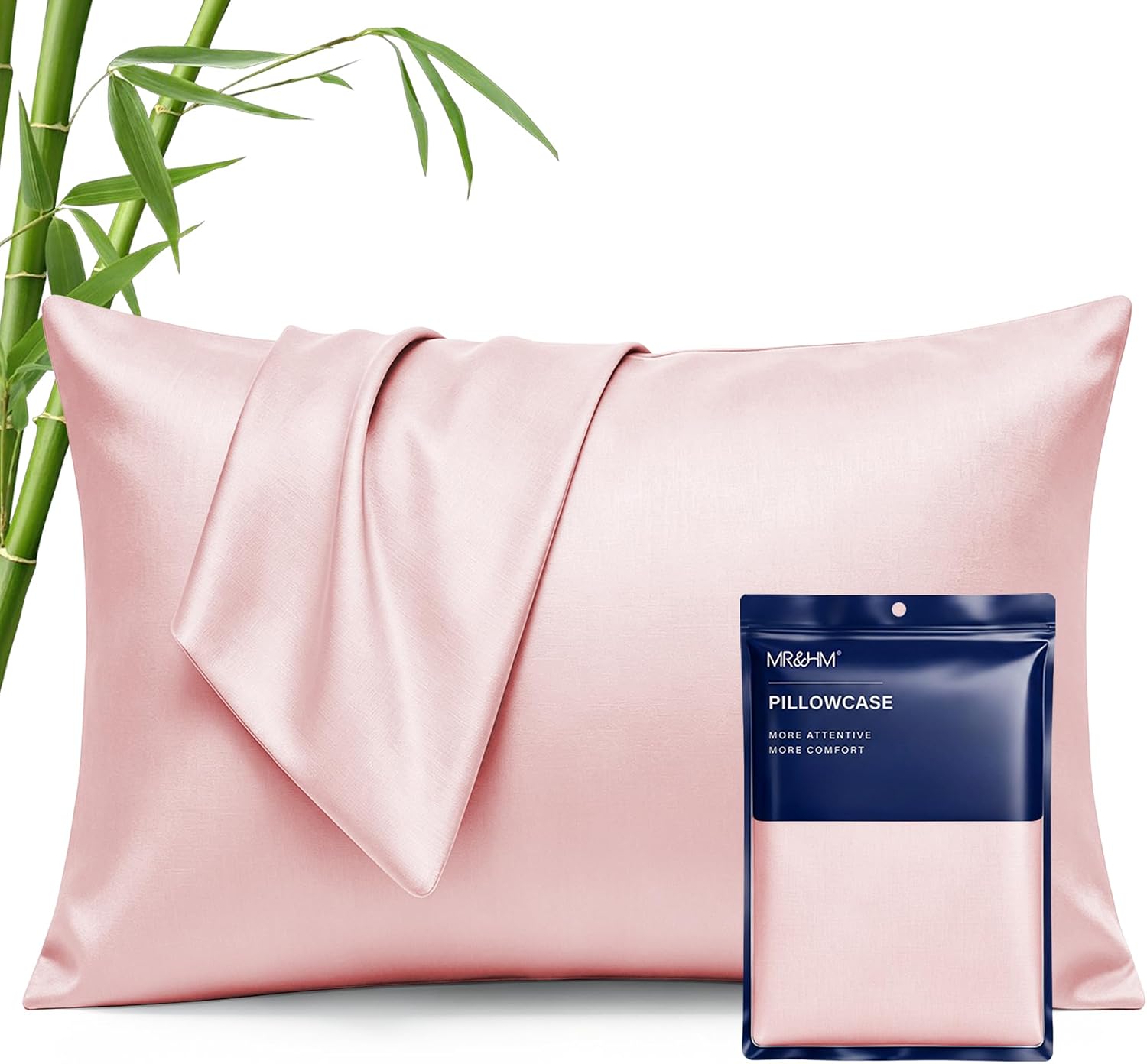 MR&HM Standard Pillowcase Set of 2, Cooling & Breathable, Pink, 20"x26"