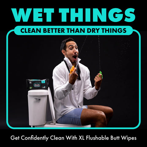 DUDE Wipes - Flushable Wipes - 6 Pack, 288 Wipes - Mint Chill Extra-Large Adult Wet Wipes - Vitamin-E, Aloe, Eucalyptus & Tea Tree Oils - Septic and Sewer Safe