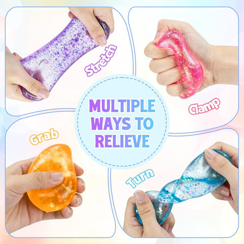 Water Drop Squeeze Toys, Raindrop Squishy Stress Ball for Adults, Sensory Fidget Toys for Kids with Autism, Squeeze Toys for Anxiety Stress Relief, Perfect Holiday and Birthday Gifts, Classroom Prizes