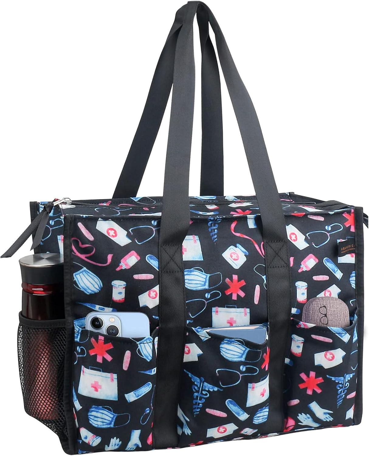 ABAMERICA Nurse Bags for Work Nursing Bag Multiple Pockets Waterproof Organizing Zip Top Clinical Bag for Nursing Students