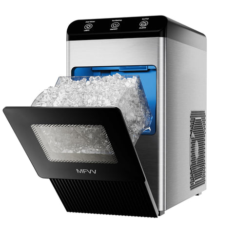 Nugget Ice Maker Countertop, 38lbs/Day, Self-Cleaning, 42dB Quiet
