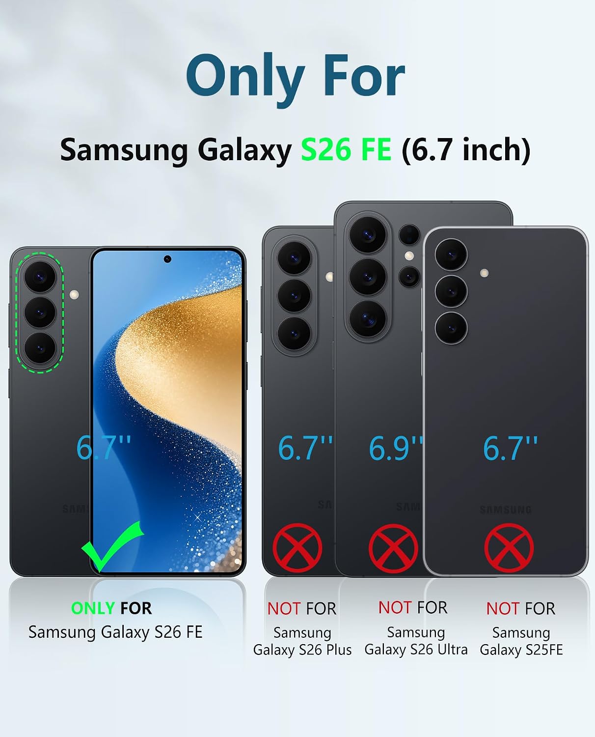 FNTCASE for Samsung Galaxy S26 FE Case, Built-in Screen Protector Kickstand