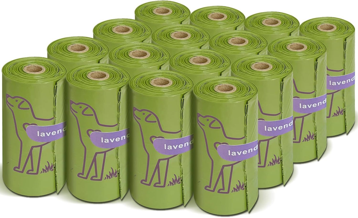 240 Count Lavender Scented 13” x 9” Dog Poop Bags Rolls