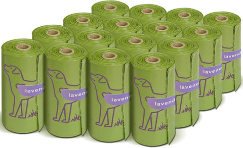 240 Count Lavender Scented 13” x 9” Dog Poop Bags Rolls