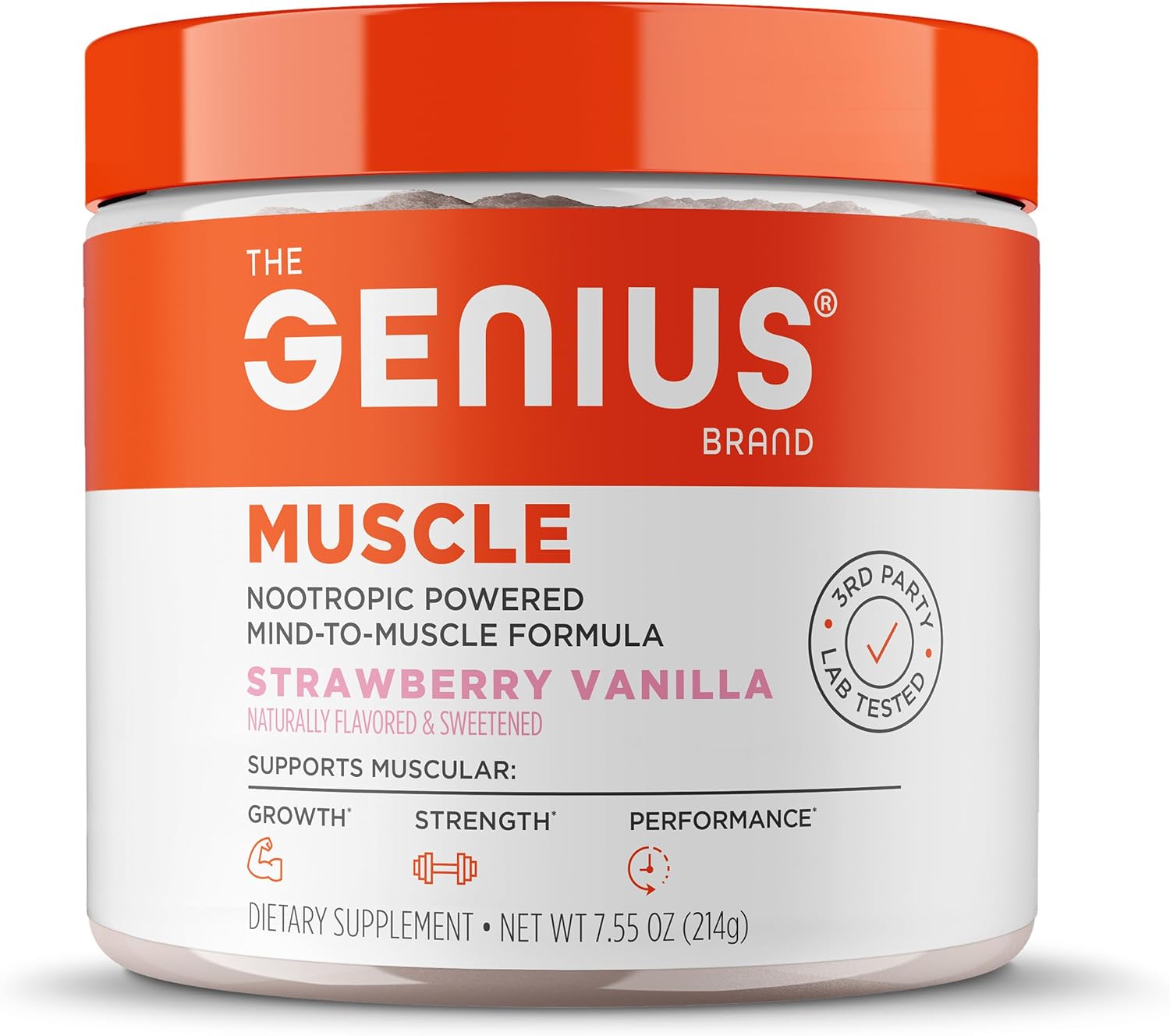 Genius Muscle Health Supplement, Strawberry Vanilla, 30 Servings