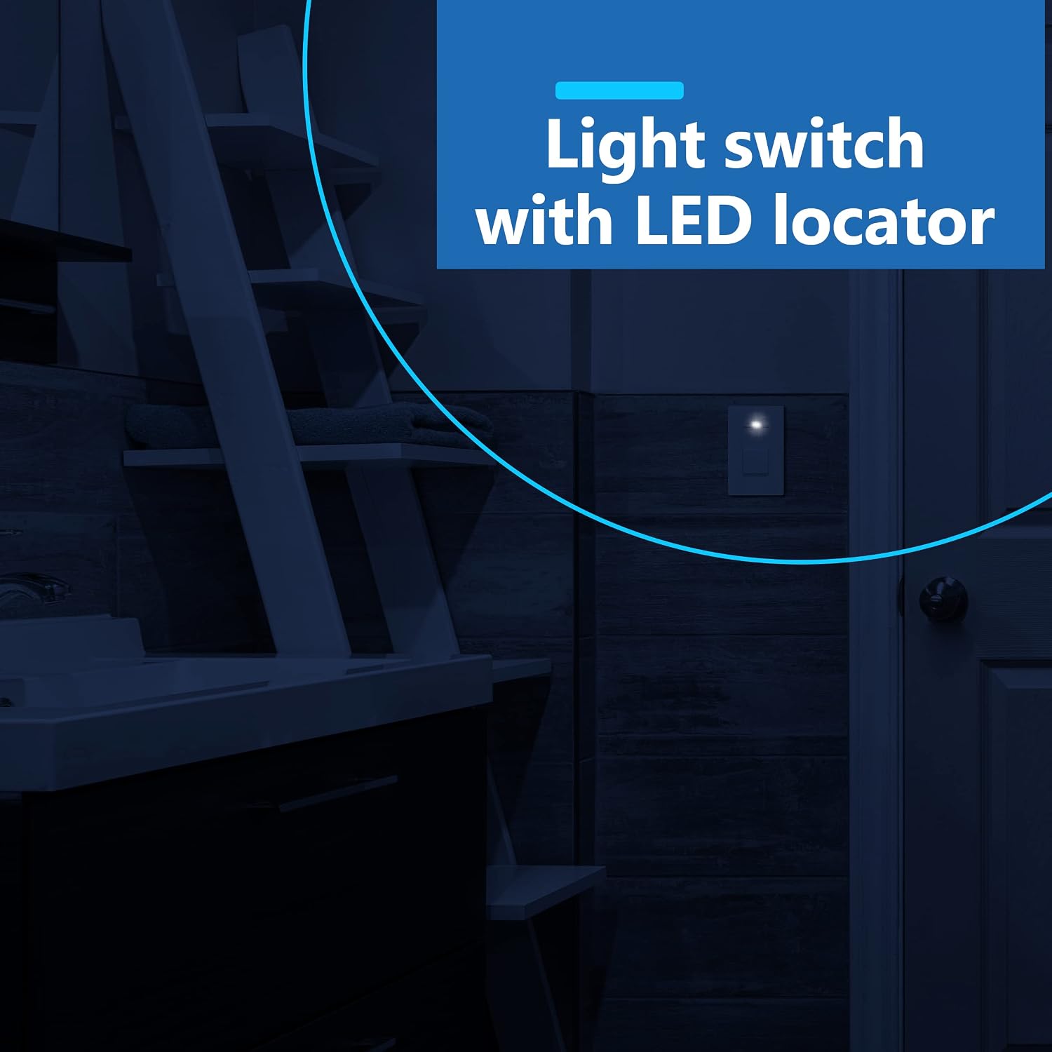 LIDER Lighted Decorator Switch, Frameless Paddle Light Switch, 15A