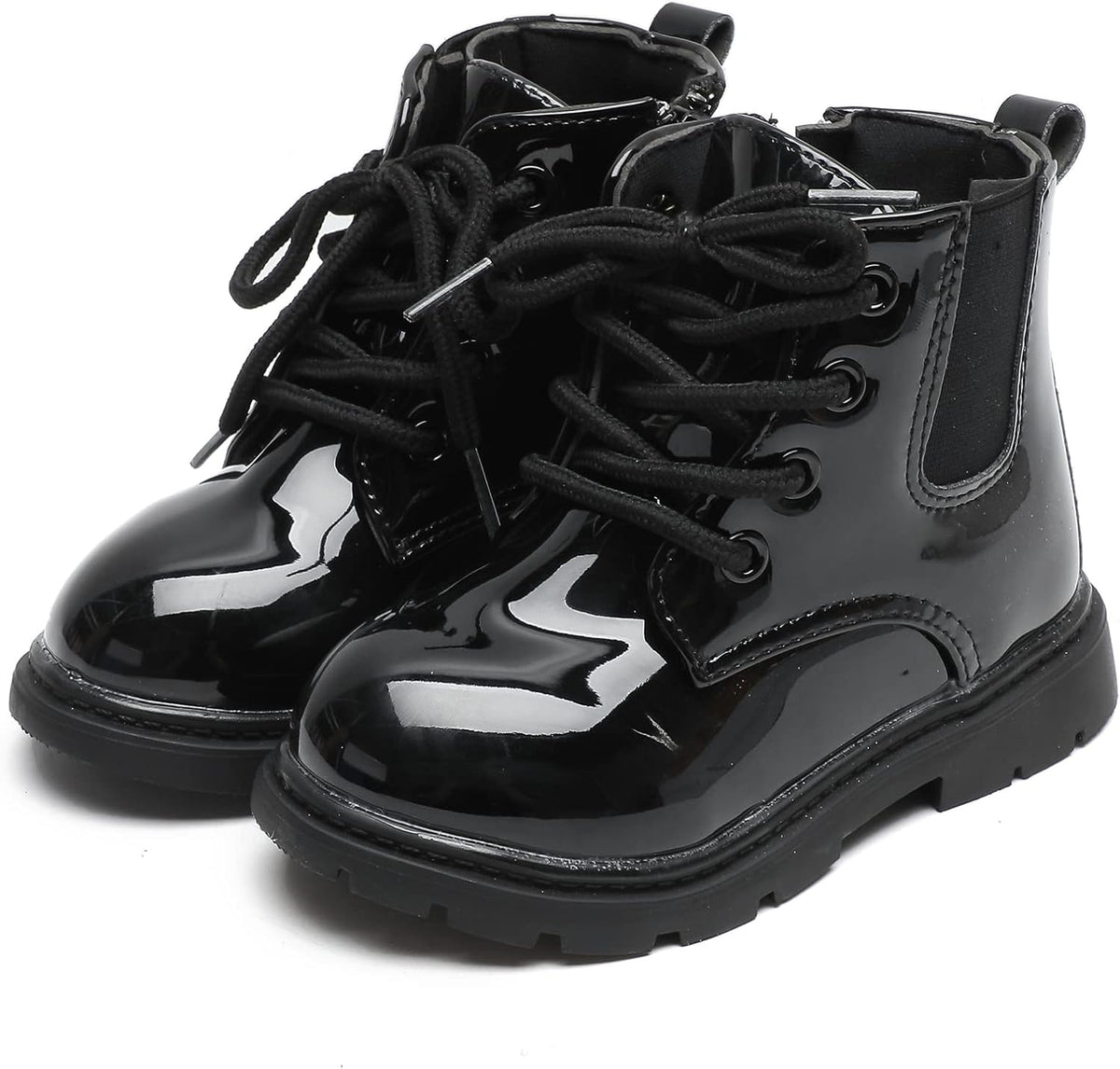 Komfyea Boys And Girls Lace Up Zipper Outdoor Ankle Boots(Toddler/Little Kids)