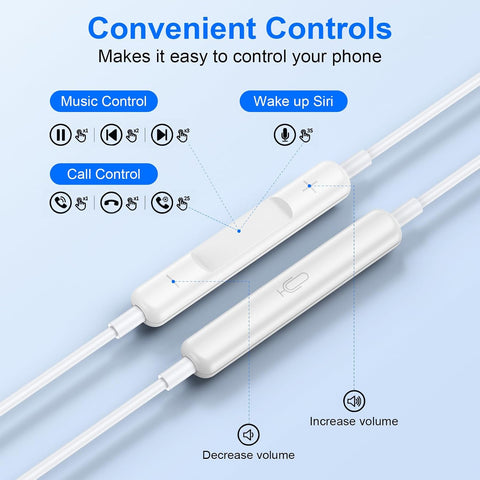 USB C Wired Earbuds Ear Buds for iPhone 17 16 Pro Max 16e 16 Plus 16Pro 15
