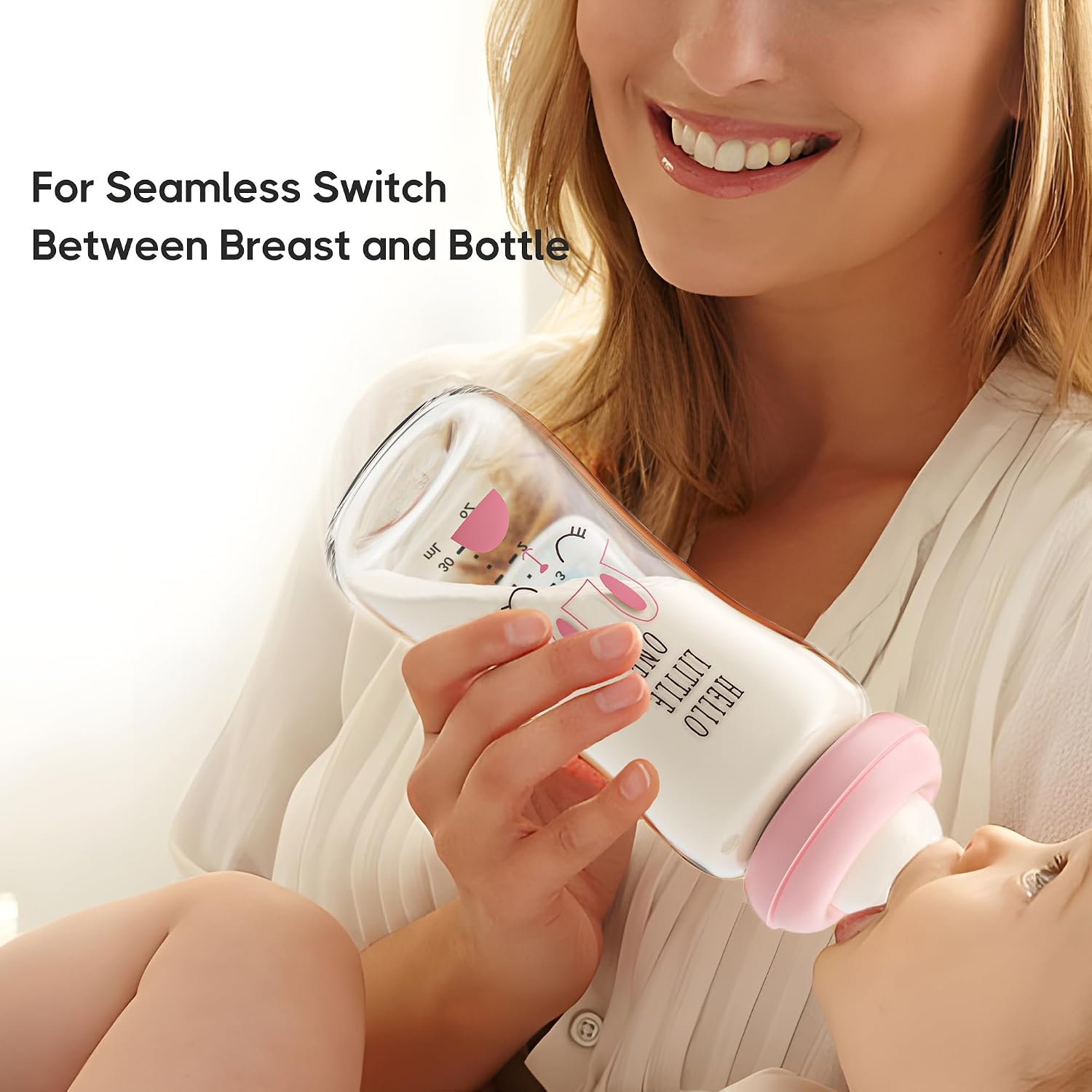YOHKOH Natural Glass Baby Bottles, 8.8oz Purple 2‑Pack