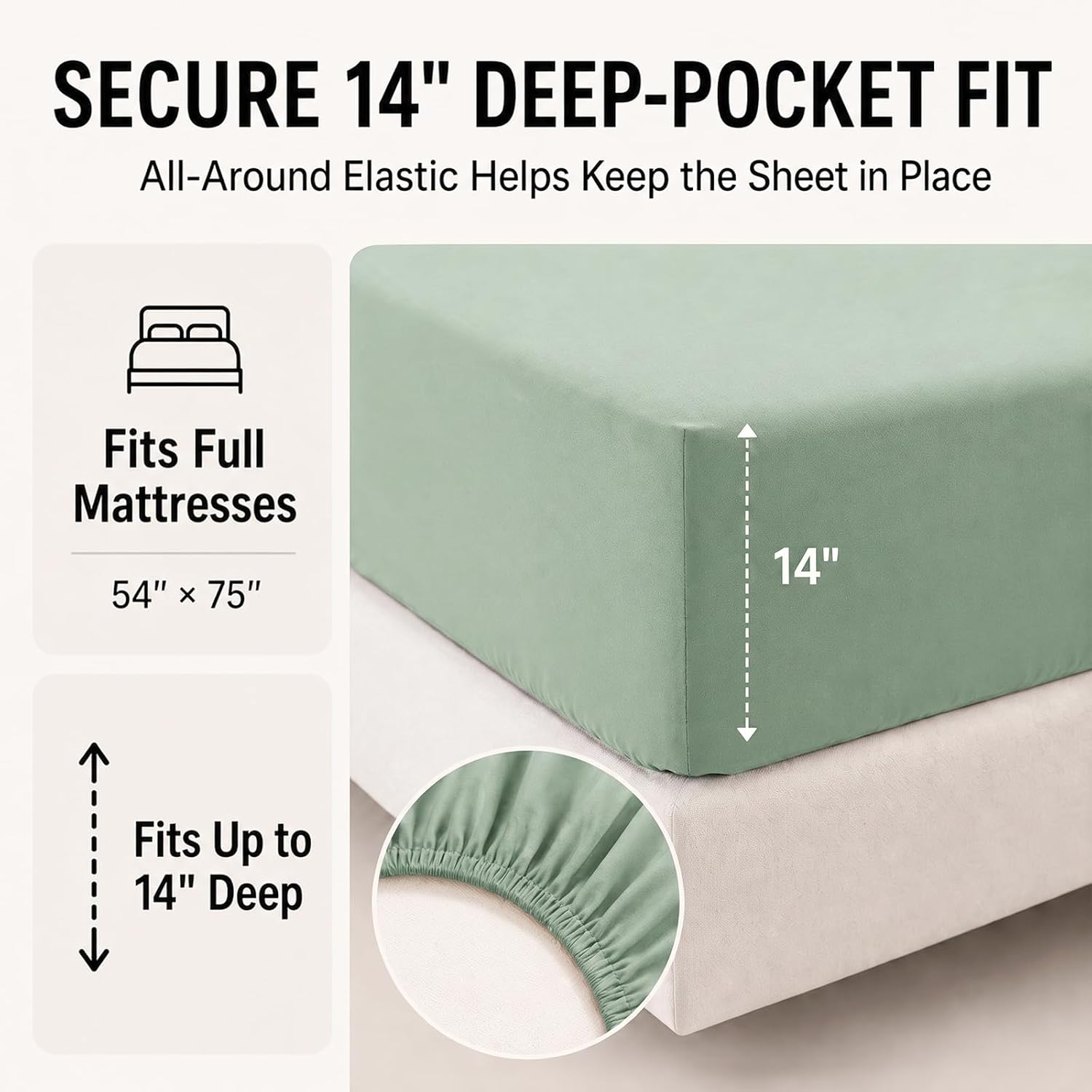 CozyLux Full Size Comforter Sets Sage Green - 7 Pieces Bed in a Bag
