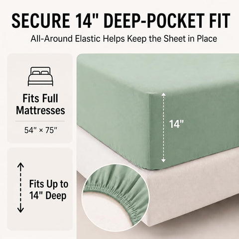 CozyLux Full Size Comforter Sets Sage Green - 7 Pieces Bed in a Bag