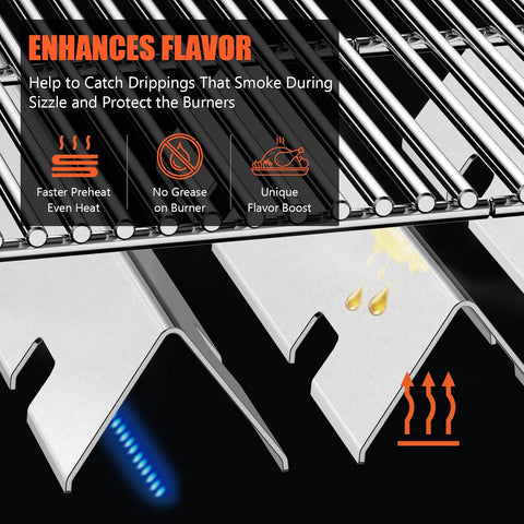 QuliMetal 15.3" Flavorizer Bars for Weber Spirit 300 & GS4 II 300 Series