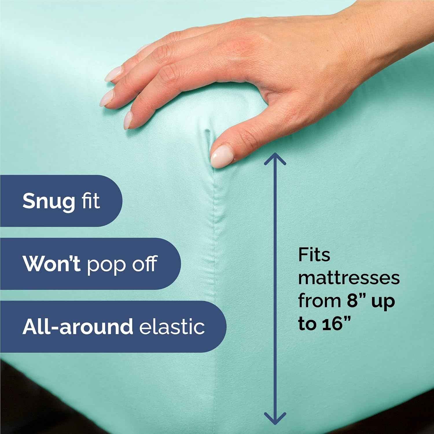 King Size 4 Piece Sheet Set - Comfy Breathable & Cooling Sheets - Spa Blue