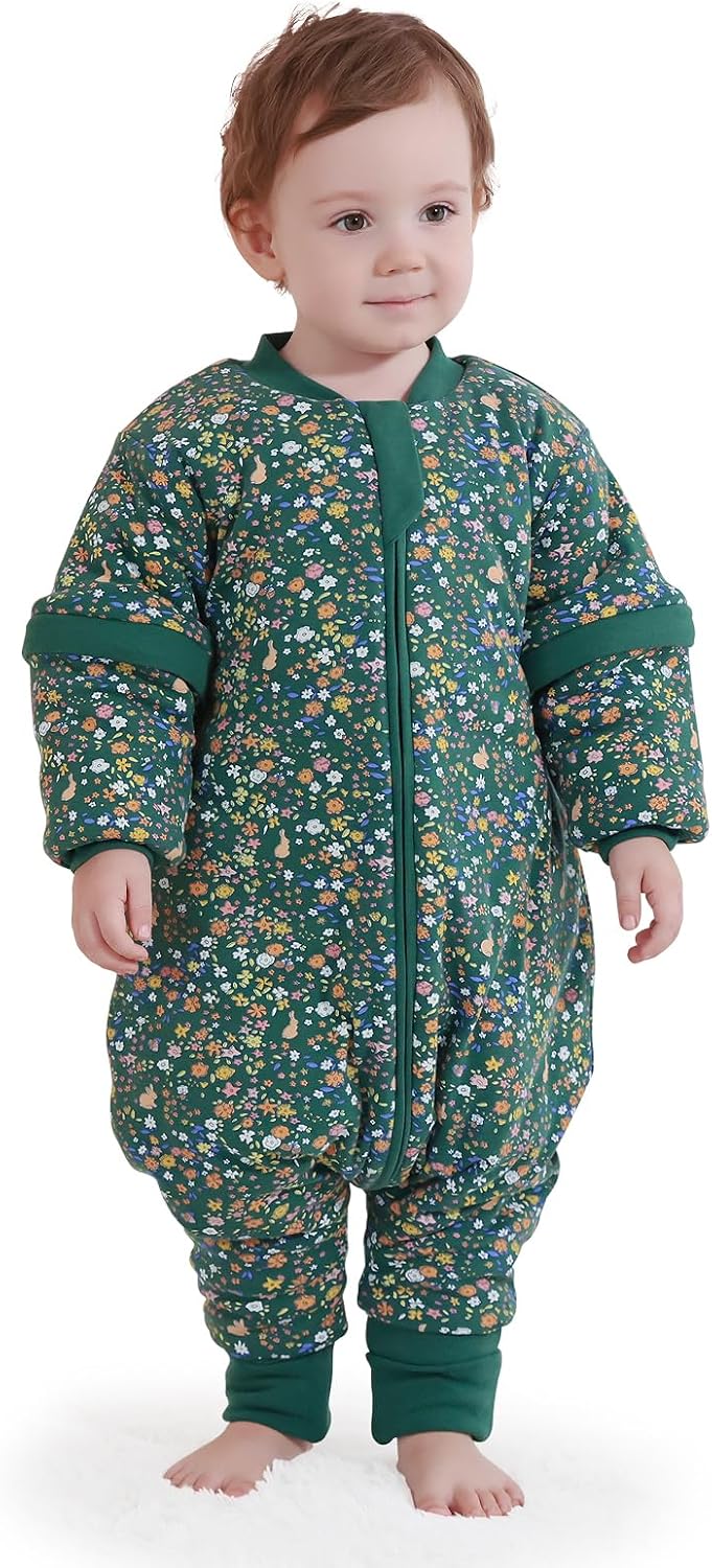 Mosebears Cotton Toddler Sleep Sack with Feet 2.5 TOG Ultra Soft Toddler Sleeping Sack Walker Wearable Blanket