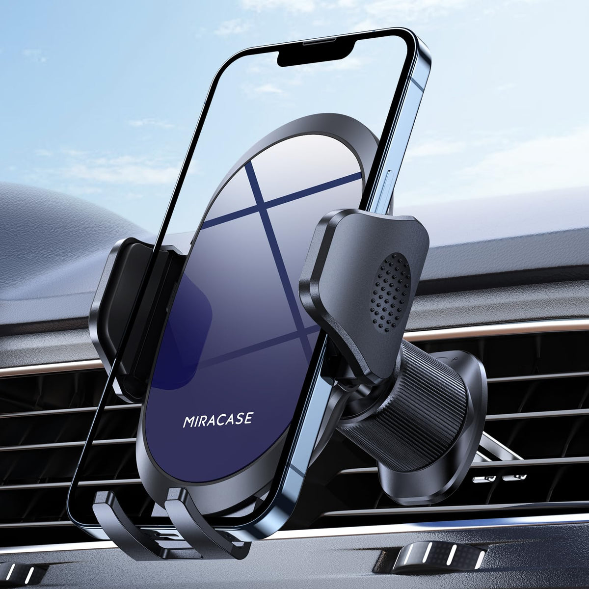 Miracase Phone Holders for Your Car with Metal Hook Clip, Air Vent Cell Phone Car Mount, Hands Free Universal Automobile Cradle Fit for iPhone Android and All Smartphones, Blue