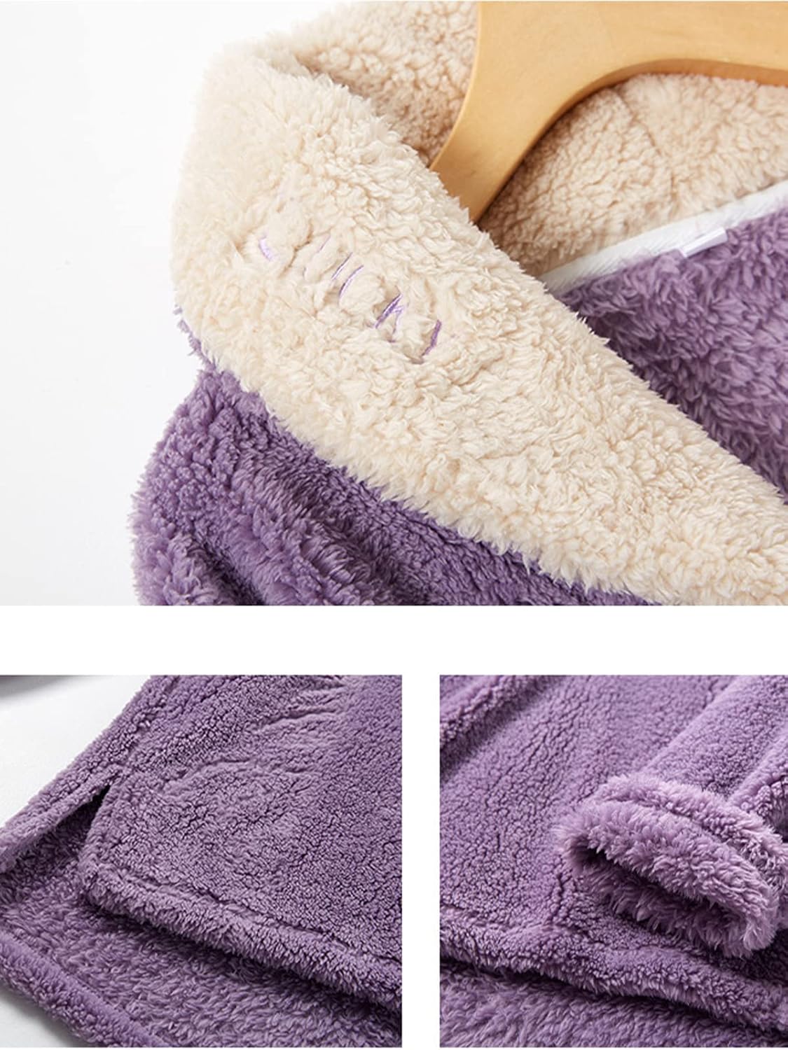 Jenkoon Winter Warm Pajamas For Women Coral Fleece Pajamas Set Flannel Sleepwear 2 Piece Loungewear