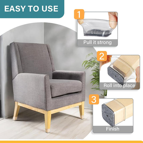 Ansible 24 Pcs Chair Leg Floor Protectors Square
