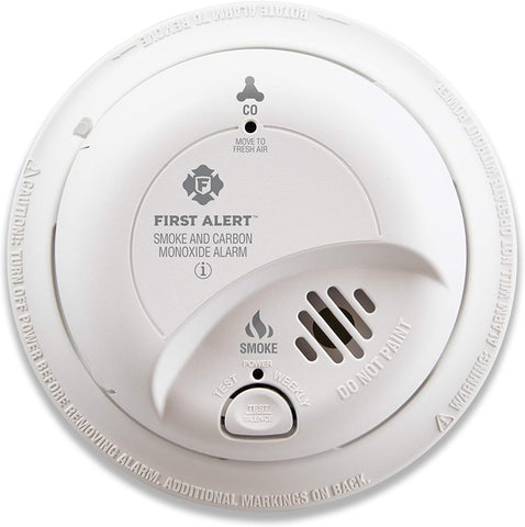 FIRST ALERT SC9120B Corded Electric Combination Alarm with Adapter Plugs for Easy Replacement