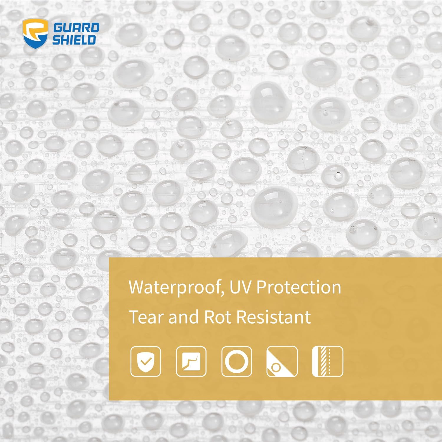 GUARD SHIELD Heavy Duty Tarp 12x20 Feet White Multi Purpose Thick Waterproof Poly Tarp Cover 10mil