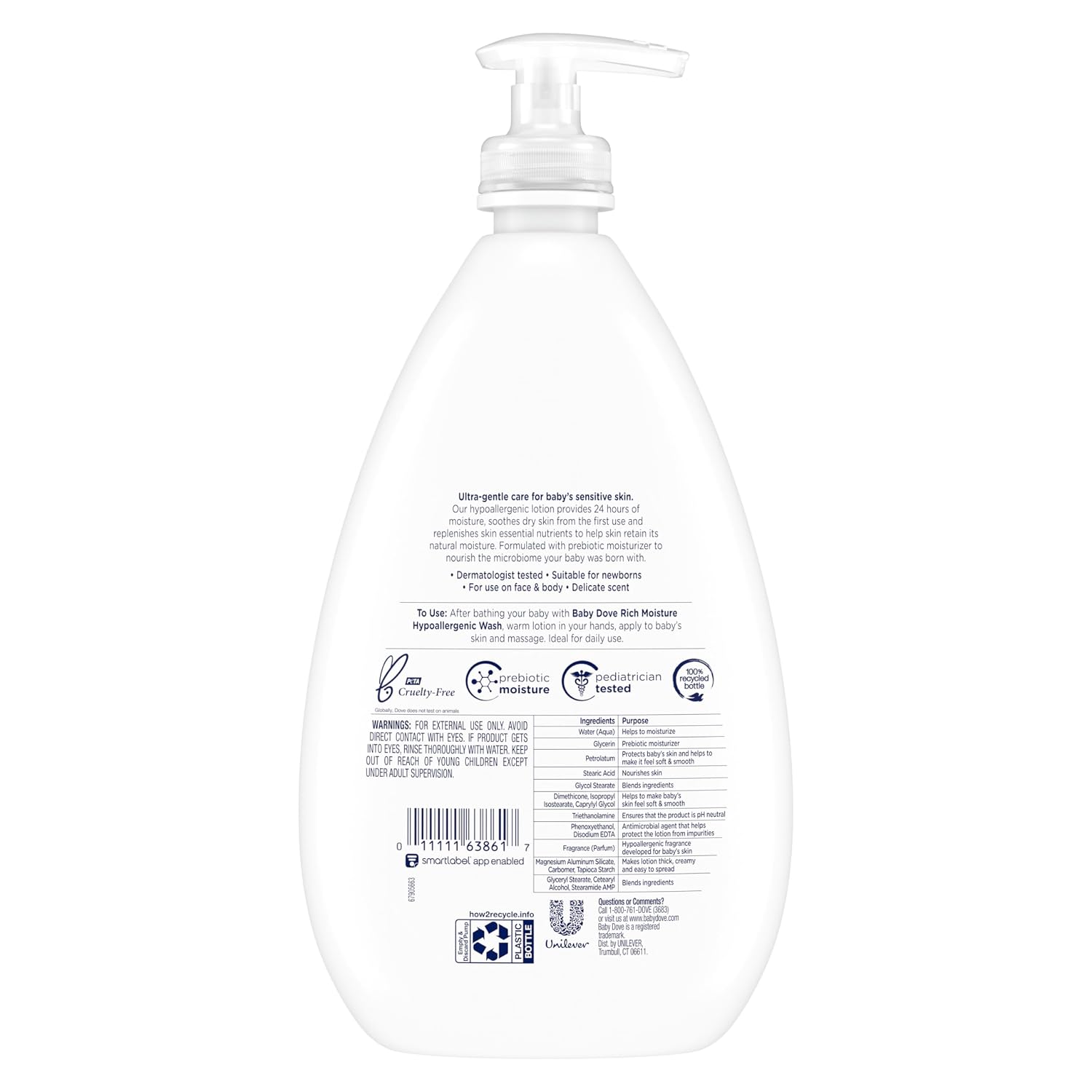 Baby Dove Sensitive Skin Care Body Lotion Rich Moisture 20 oz