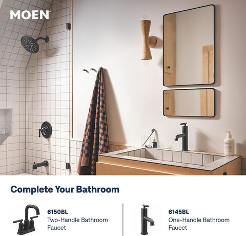Moen T2901BL Gibson Matte Black Posi-Temp Valve Trim, Valve Required