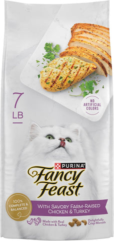 Fancy Feast Purina Farm-Raised Chicken & Turkey Dry Cat Food, 7 lb. Bag