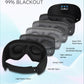 MUSICOZY Sleep Headphones Wireless Mask 3D Sleeping Eye Mask, Music Headband Headphones Sleep Earbuds Earphones for Side Sleeper Sleep Silk Eye Mask Cool Gadget Holiday for Mom Women(Black+Black)