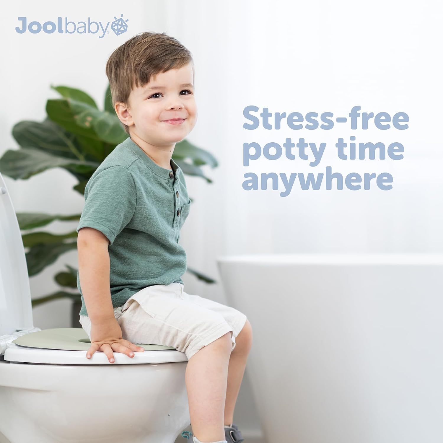 Jool Baby Folding Travel Potty Training Seat – Easy-Remove Pull Tab (Sage)