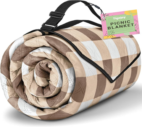 TigeJoy Extra Large Picnic Blanket Waterproof Beach Blanket 80''x100''