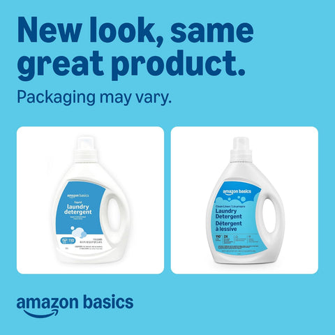 Amazon Basics Concentrated Liquid Laundry Detergent, Clean Linen, 110 loads, 82.5 Fl Oz, Packaging May Vary