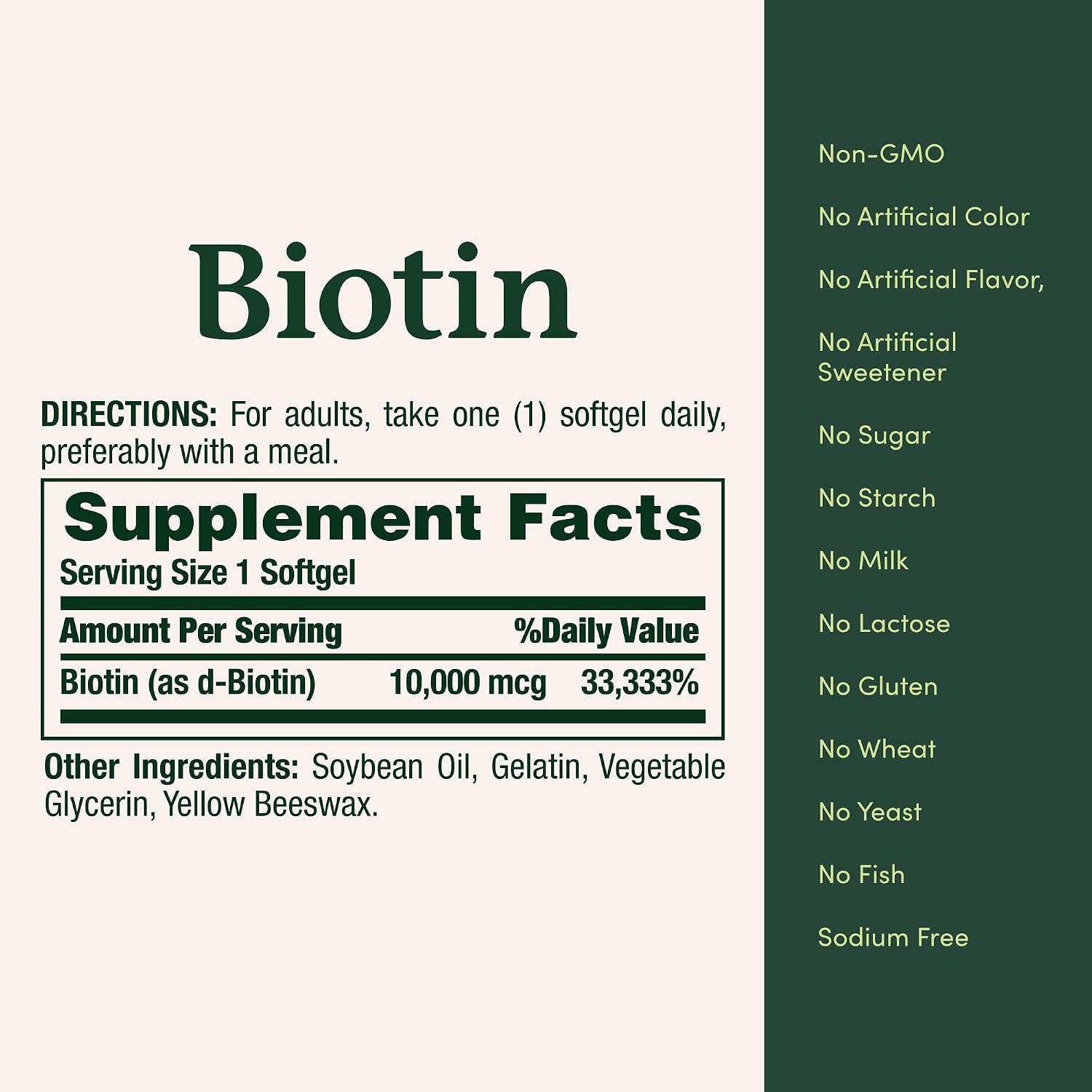 Nature's Bounty Biotin Hair Skin and Nails Vitamins, 120 Softgels