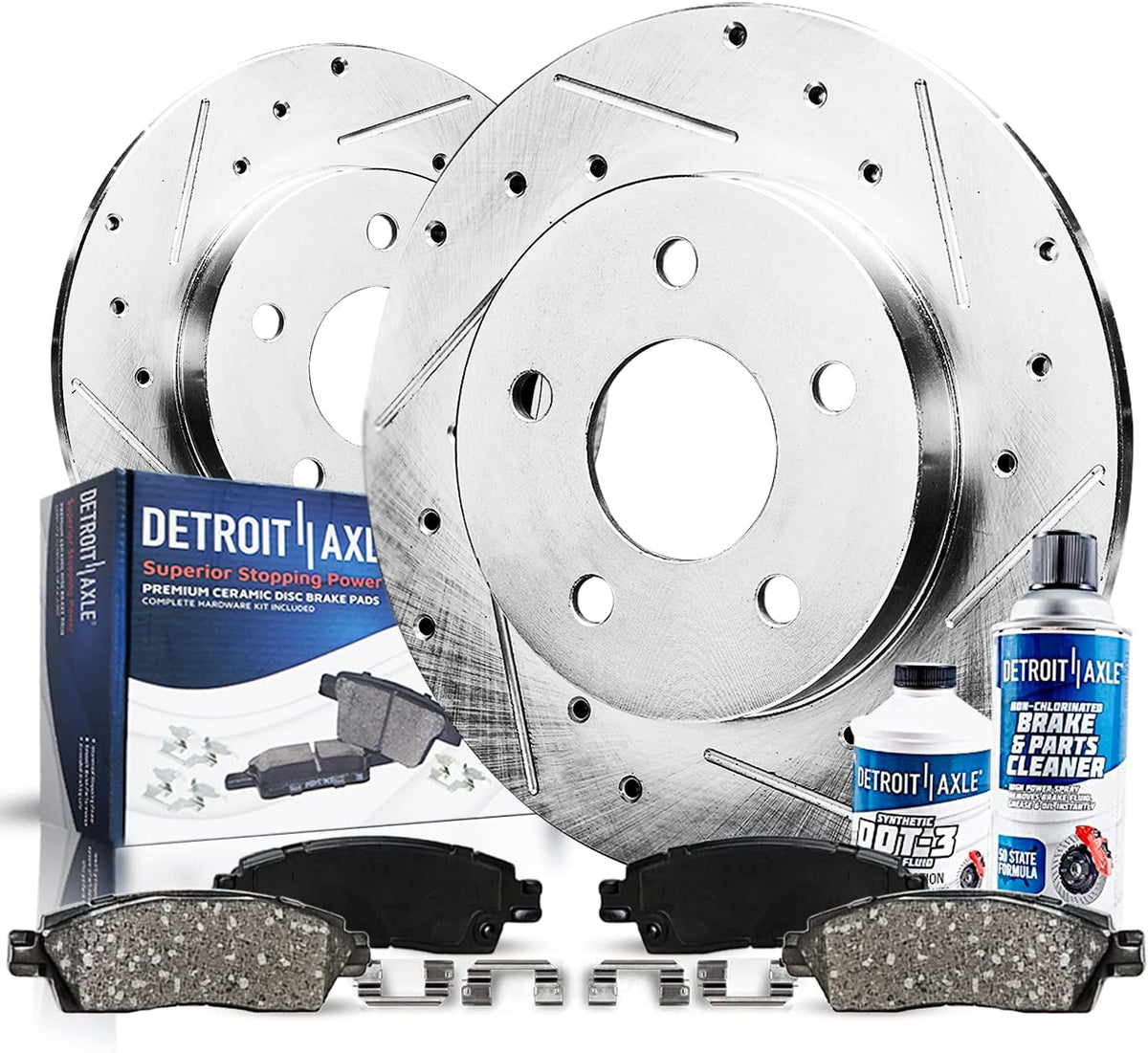 Detroit Axle - Rear Brake Kit for 03-05 Buick Park Avenue, 00-05