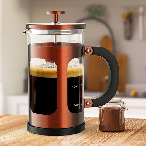 Veken French Press Coffee Maker,No Plastic Touches Cafe,21oz 0.6L Small Pot