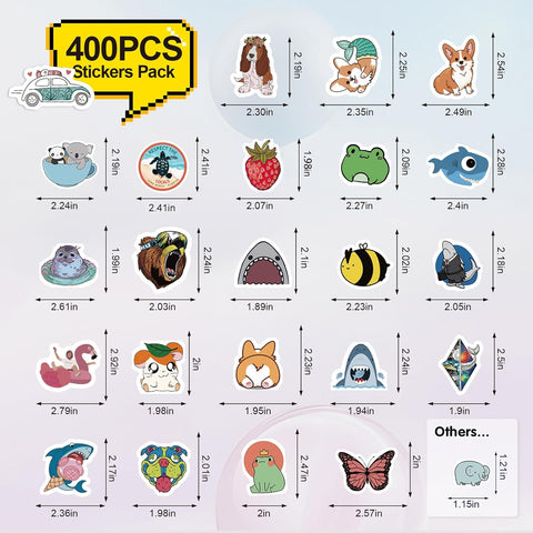 Arme Cute Animal Stickers Bulk Waterproof Water Bottle Stickers Pack 400PCS