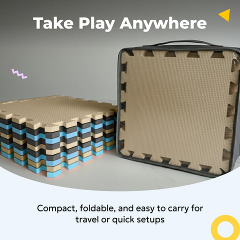 MioTetto Baby Play Mat, Comfortable Playtime Mat – Portable Foam Floor Tiles, Safe Baby mat for Floor for Crawling & Development, Soft Play mat for Babies, Stylish Interlocking Foam Tiles