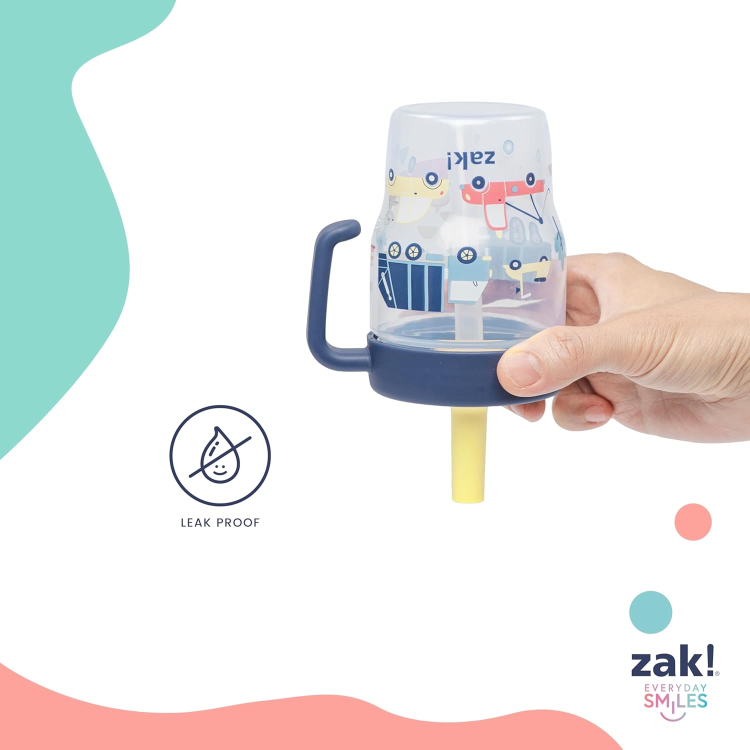 Zak Designs Springtime Capri 10oz Leak-Proof Toddler Straw Cups, 2-Pack