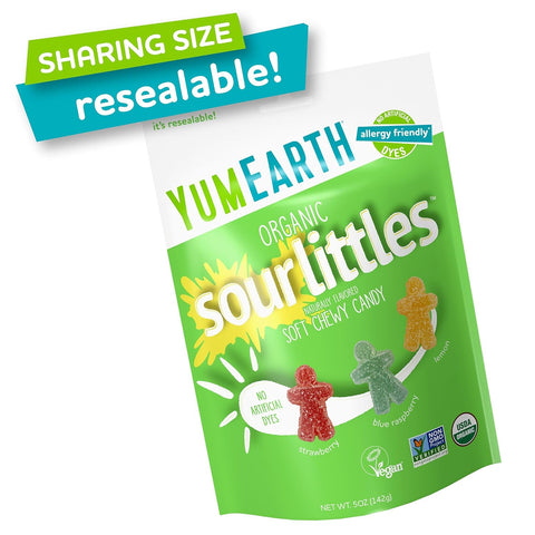 YumEarth Organic Sour Littles Soft Chewy Candy, Vegan Friendly, USDA Certified Organic, Gluten Free & Non-GMO, 5 Ounce (Pack of 6)