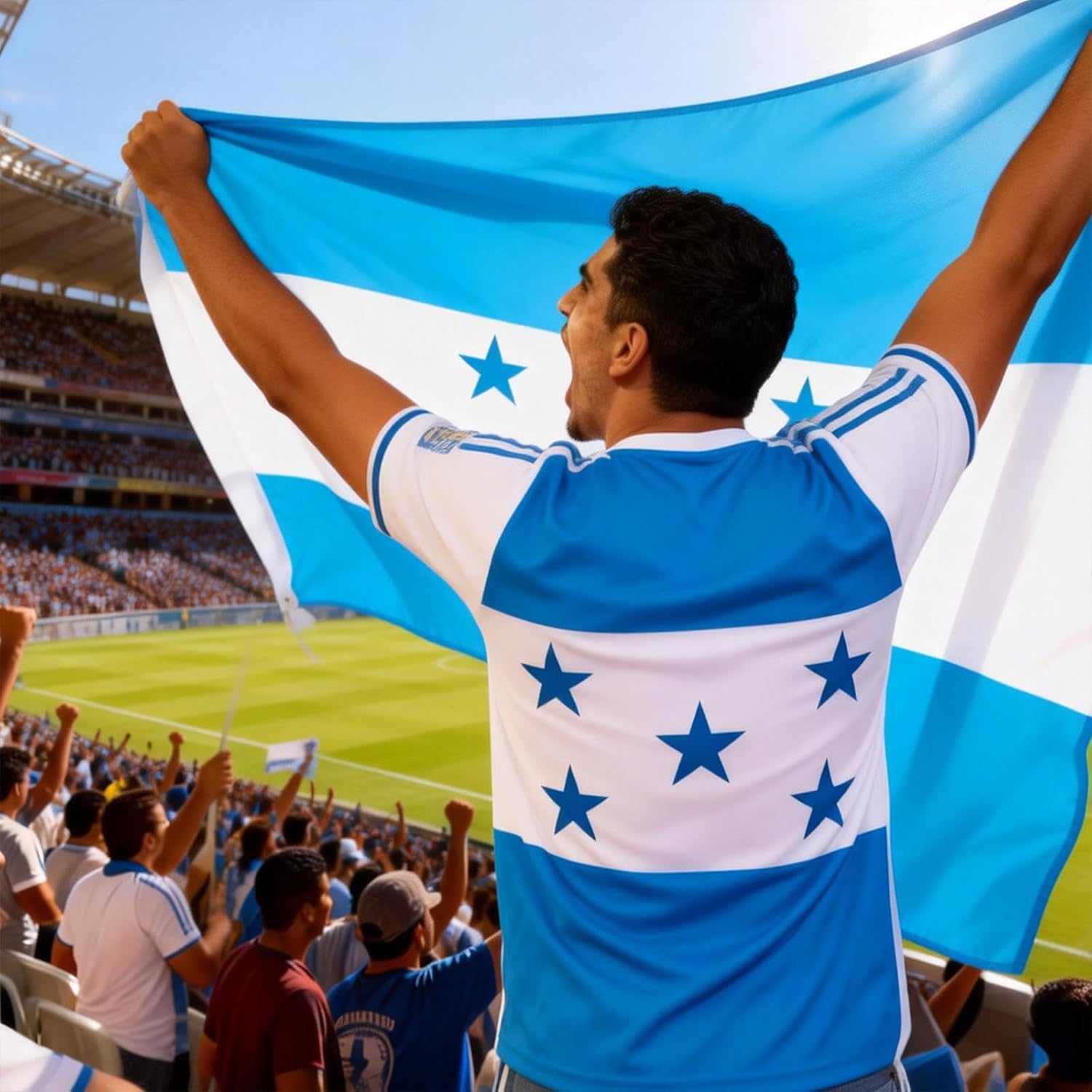 AhfuLife Honduras Flag 3x5 Ft, 1 Pc Large Honduras Flags for Outside - Double Side with Brass Eyelets for Olympic Party Decorations Bar Garden Street Decoration Indoor Outdoor