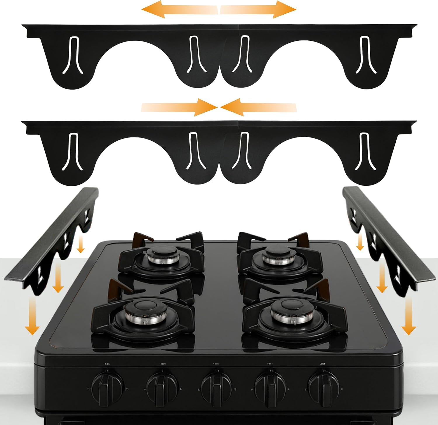 Linda’s Essentials Stainless Steel Stove Gap Covers (2 Pack) Adjustable Length 13.8" to 27.5" Stove Gap Covers Stainless Steel, Steel Adjustable Stove Gap Covers, Counter, Oven & Stove Gap Filler