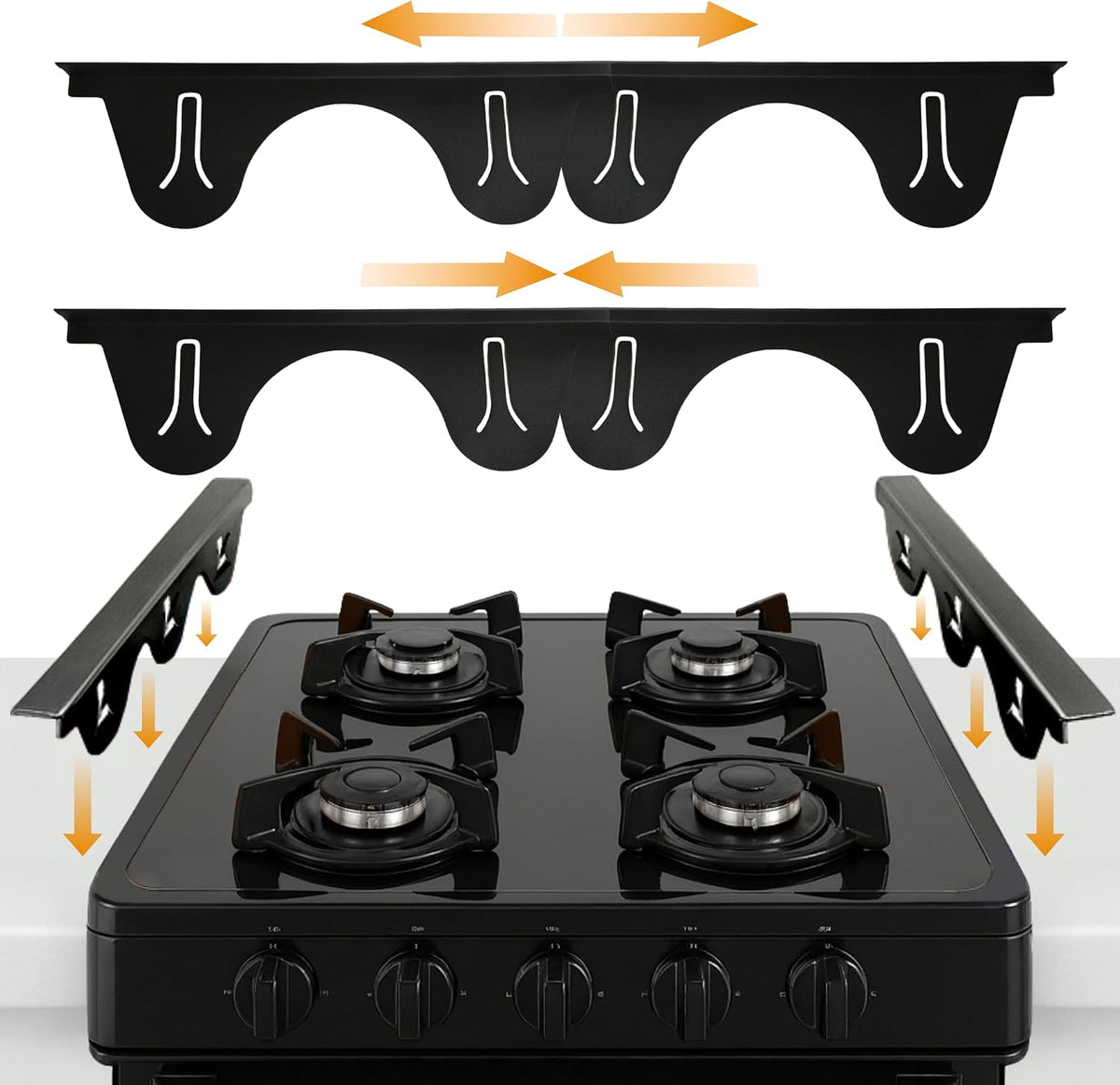 Linda’s Essentials Stainless Steel Stove Gap Covers (2 Pack) Adjustable Length 13.8" to 27.5" Stove Gap Covers Stainless Steel, Steel Adjustable Stove Gap Covers, Counter, Oven & Stove Gap Filler