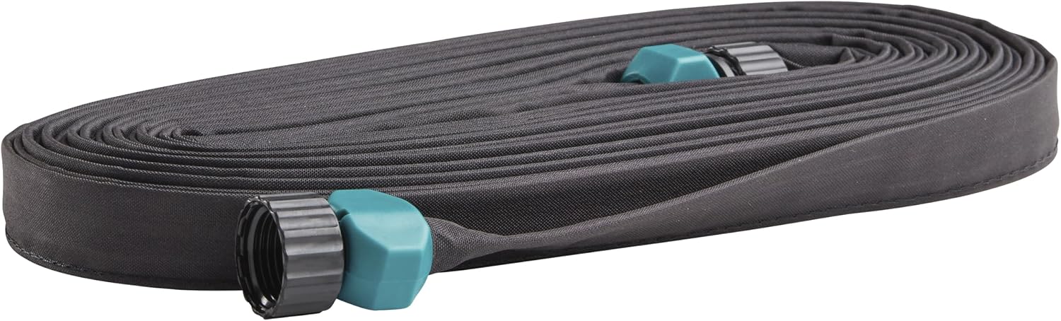 Gilmour 50' Black Flat Weeper Soaker Hose for Garden Beds, Drip Irrigation Outdoor Hose, Flexible Garden Hose for Vegetable Gardens, Flower Beds, Lawns, and Orchards