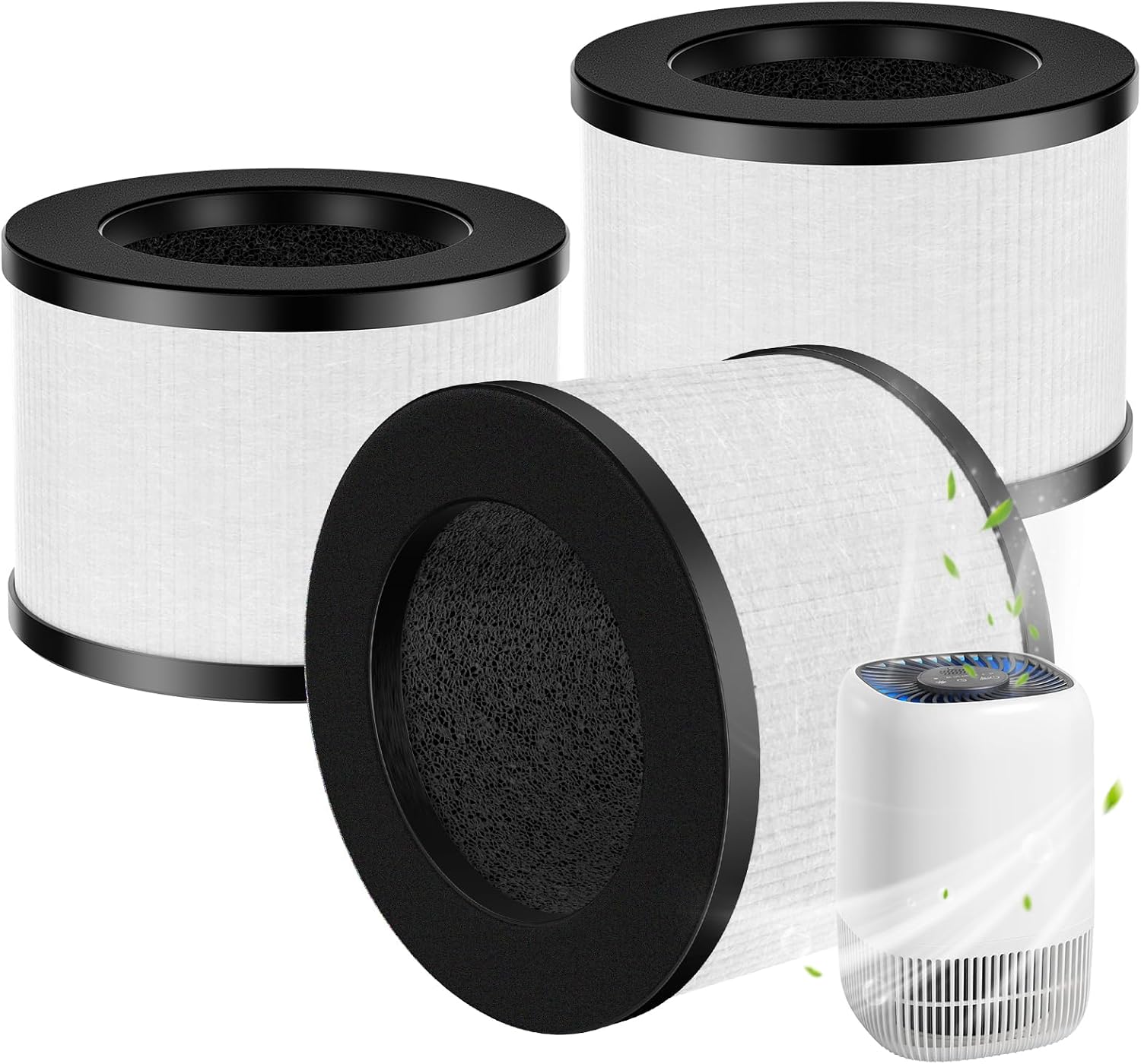 3 Pack DH-JH12 Replacement Filter for VOOPNU DH-JH12 Air Purifier, White