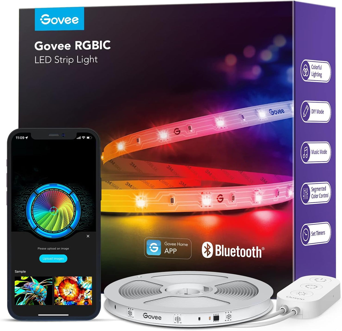 Govee 16.4ft RGBIC LED Strip Lights, LED Lights for Bedroom, APP Control