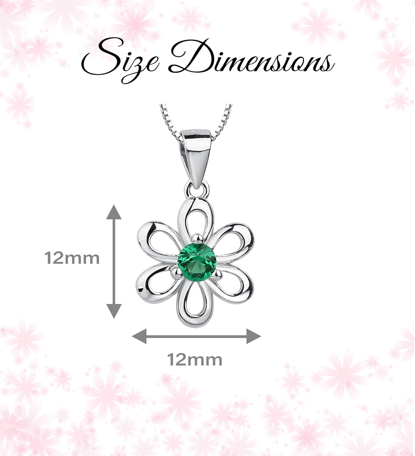 Cherished Moments Birthstone Daisy Necklace, .925 Sterling Silver