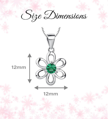 Cherished Moments Birthstone Daisy Necklace, .925 Sterling Silver