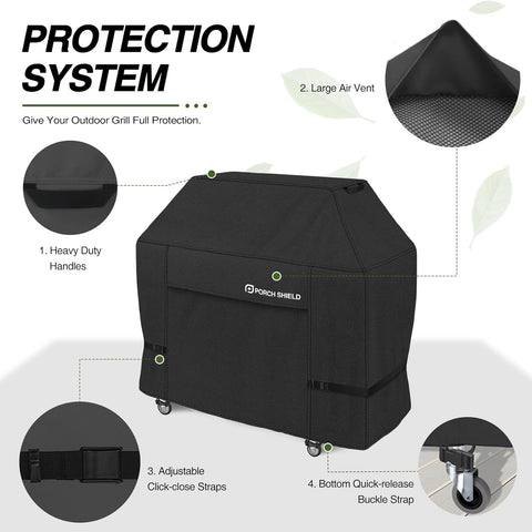 Porch Shield Waterproof Outdoor BBQ Grill Cover 56 inch, Black