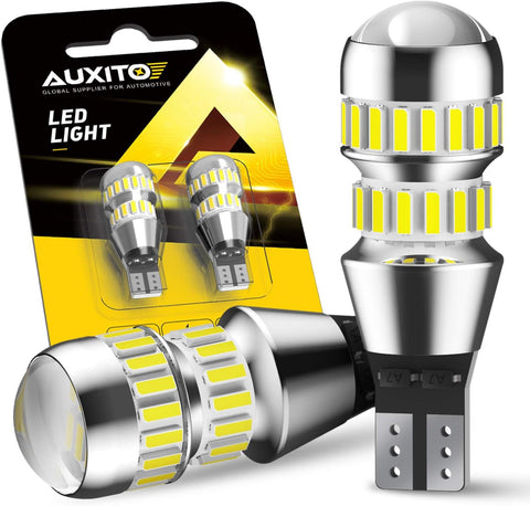 AUXITO 912 921 LED Bulb Reverse Light Bulbs, 600% Ultra Bright White, Non-polarity 906 W16W T15 921 LED Bulb Direct Back Up Parking Light Replacement Lamp, Pack of 2